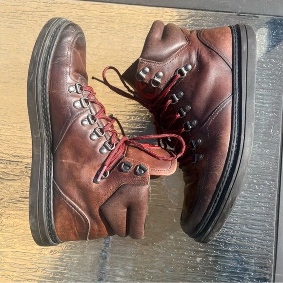 Authentic Gucci Interlocking GG Logo Leather Hiking Boots Brown Shoes 368496 - Picture 4 of 16